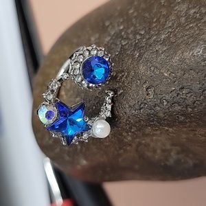 Stars, pearls, Half moon jeweled ring 6